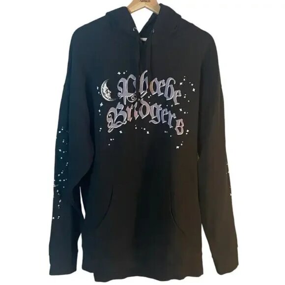 Phoebe Bridgers Dragon Pullover Hoodie Authentic 2XL Black Stars Moon Sweatshirt - Picture 2 of 13